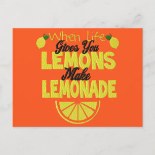 Cartão Postal Quando a vida lhe dá limões (fundo laranja)