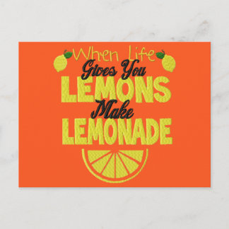 Cartão Postal Quando a vida lhe dá limões (fundo laranja)