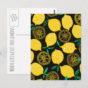 Cartão Postal Quando a Vida Lhe Dá Limões Sol Amarelo Limão