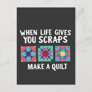 Cartão Postal Quando a vida lhe dá restos faça uma colcha Tricot