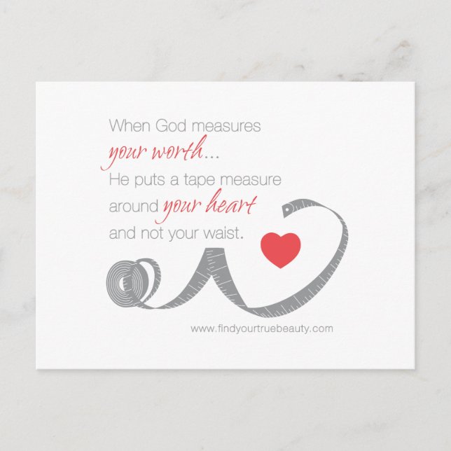 Cartão Postal Quando Deus Mede Seu Valor (Frente)