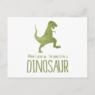 Cartão Postal Quando eu crescer, serei um Dinossauro