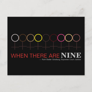 Cartão Postal Quando há nove Justiça Ginsburg RBG Black