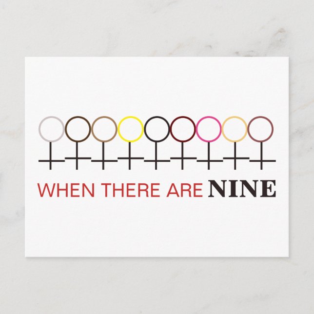 Cartão Postal Quando há nove Justiça Ginsburg RBG SCOTUS (Frente)