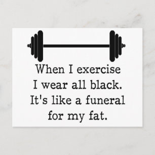 Cartão Postal Quando me exercito, citação engraçada