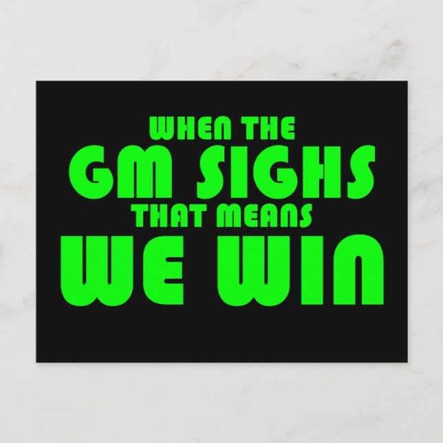 Cartão Postal Quando o GM suspira (Frente)