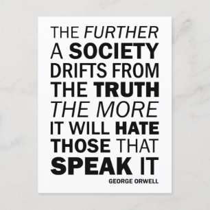 Cartão Postal Quanto mais uma sociedade se afasta da verdade