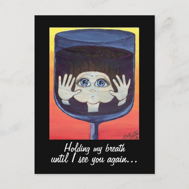 Cartão Postal Quantum Kid em Vidro Pensando em você (Frente)