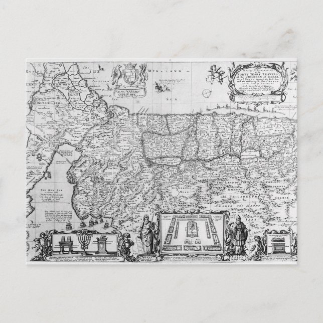 Cartão Postal Quarenta Anos de Viagens dos Filhos de Israel (Frente)