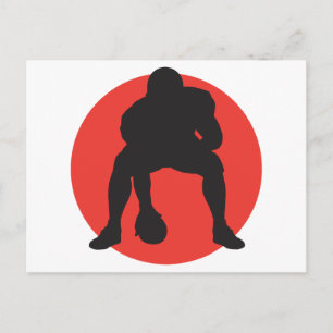 Cartão Postal quarterback da cabana de cabana de futebol design
