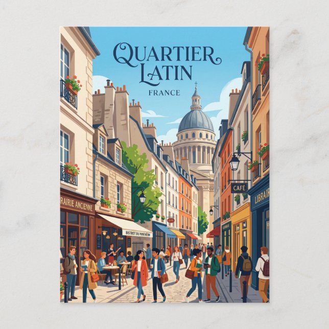 Cartão Postal Quartier Latin França (Frente)