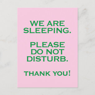 Cartão Postal Quarto de Hospital Não Perturbe Placa