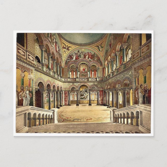 Cartão Postal Quarto de Throne, Castelo de Neuschwanstein, Bavie (Frente)