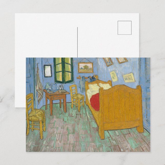 Cartão Postal Quarto de Van Gogh em Arles - Clássico Amarelo e A (Frente/Verso)