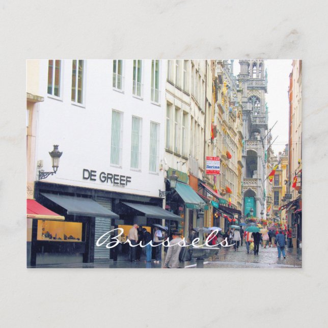 Cartão Postal Quarto Latino da Praça do Mercado de Bruxelas (Frente)