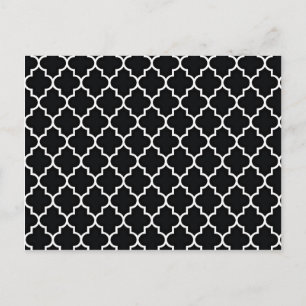 Cartão Postal Quatrefoil Preto e Branco