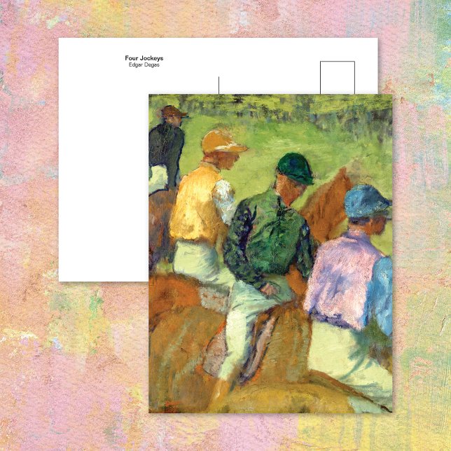 Cartão Postal Quatro Cavalos Jockeys Edgar Degas (Criador carregado)