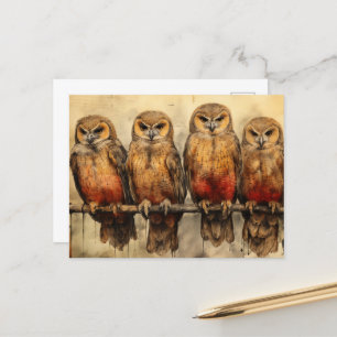 Cartão Postal Quatro Corujas