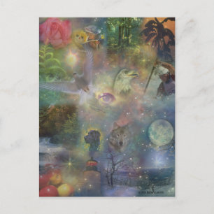 Cartão Postal Quatro Estações - Primavera de Verão de inverno ou