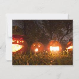 Cartão Postal Quatro Jack-o-Lanternas no Halloween