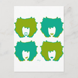 Cartão Postal QUATRO MODOS EM TEAL e VERDE