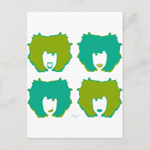 Cartão Postal QUATRO MODOS EM TEAL e VERDE
