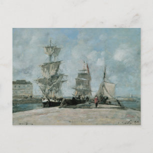 Cartão Postal Quay at Honfleur, 1865