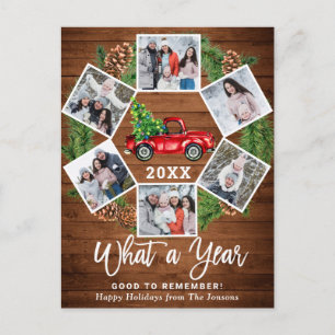 Cartão Postal Que Caminhão Vermelho da Fazenda Vermelha de Natal