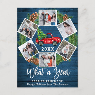 Cartão Postal Que Caminhão Vermelho da Fazenda Vermelha de Natal