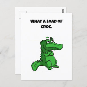 Cartão Postal Que Carga de Croc Alligator Crocodile Cartoon