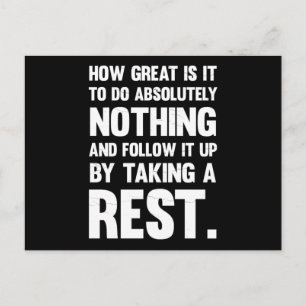 Cartão Postal Que Excelente Fazer Absolutamente Nada.