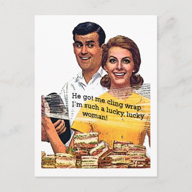 Cartão Postal "Que mulher de sorte" (Frente)