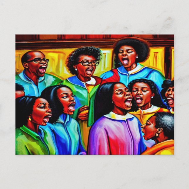 Cartão Postal Que o Coro Cante Cartaz Cristão (Frente)