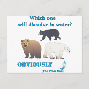 Cartão Postal Que se dissolverá na água Química Polar
