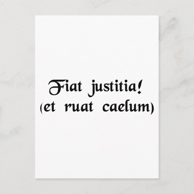 Cartão Postal Que se faça justiça. (embora os céus caiam) (Frente)