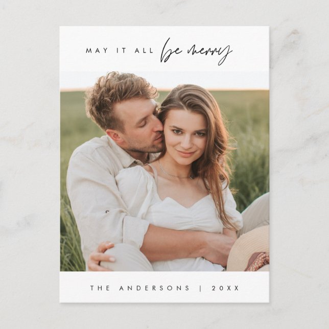 Cartão Postal Que Seja Tudo Feliz, Foto Da Família De Natal (Frente)