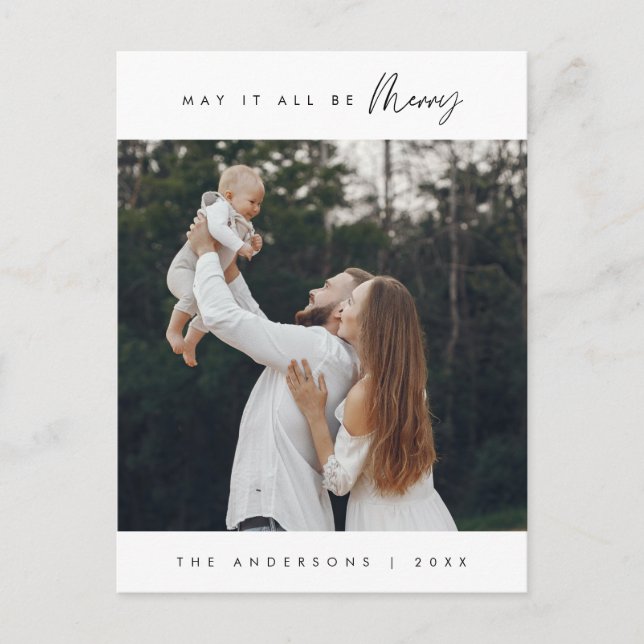 Cartão Postal Que Seja Tudo Feliz, Foto Da Família De Natal (Frente)