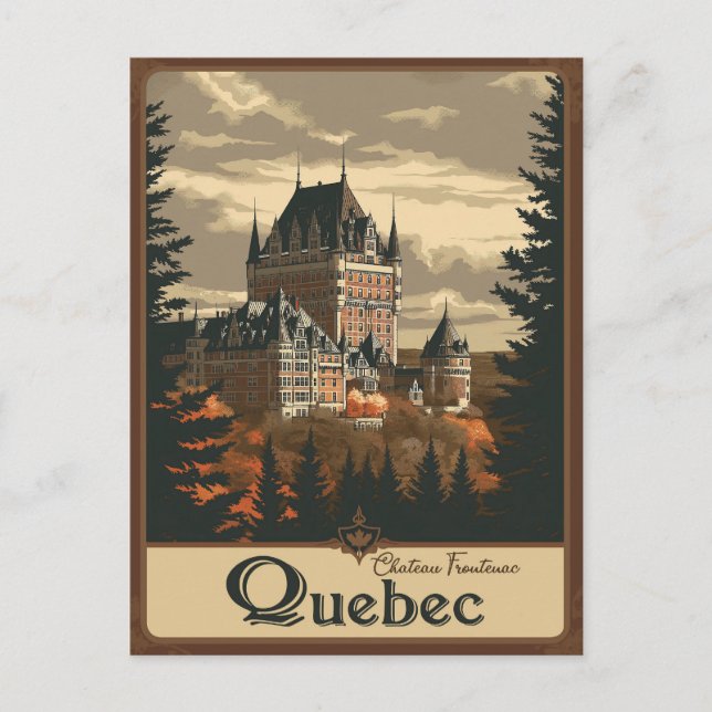 Cartão Postal Quebec, Canadá Majestade do Le Château Frontenac (Frente)