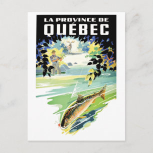 Cartão Postal Quebec, Canadá. Pesca no rio