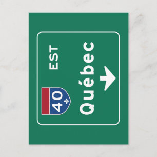 Cartão Postal Quebec, Canadá - Sinal de Estrada