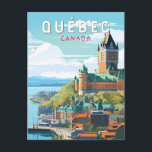 Cartão Postal Quebec Canada Viagem Art Vintage<br><div class="desc">O vetor retro do Quebec,  viagem design. O Quebec,  nidificado no leste do Canadá,  oferece uma mistura única de charme europeu e espírito norte-americano.</div>