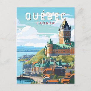 Cartão Postal Quebec Canadá Viagem Arte Vintage