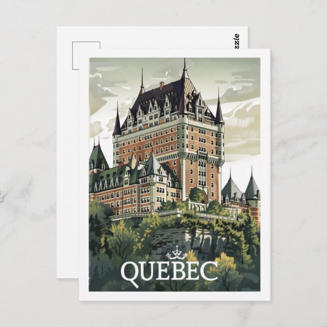 Cartão Postal Quebec Canada Vintage Familiar Viagem (Frente/Verso)