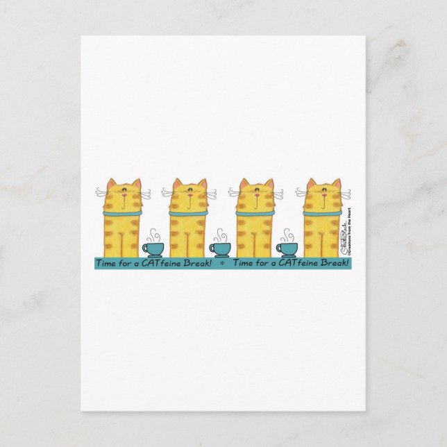 Cartão Postal Quebra de CATfeine (Frente)