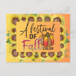 Cartão Postal Queda de um festival de cor outono Ação de Graças