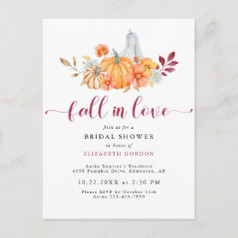 Cartão Postal Queda do Chá de panela de outono, queda de abóbora