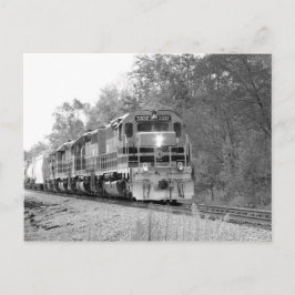 Cartão Postal Queda do trem em preto-e-branco