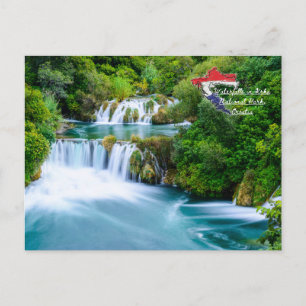 Cartão Postal Quedas de água no Parque Nacional de Krka, Croácia