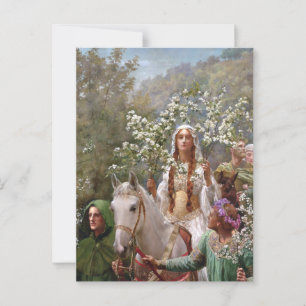 Cartão Postal Queen Guinevere's Maying c. 1900, por John Collier