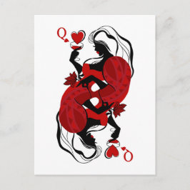 Cartão Postal Queen of hearts. Fashion playing card